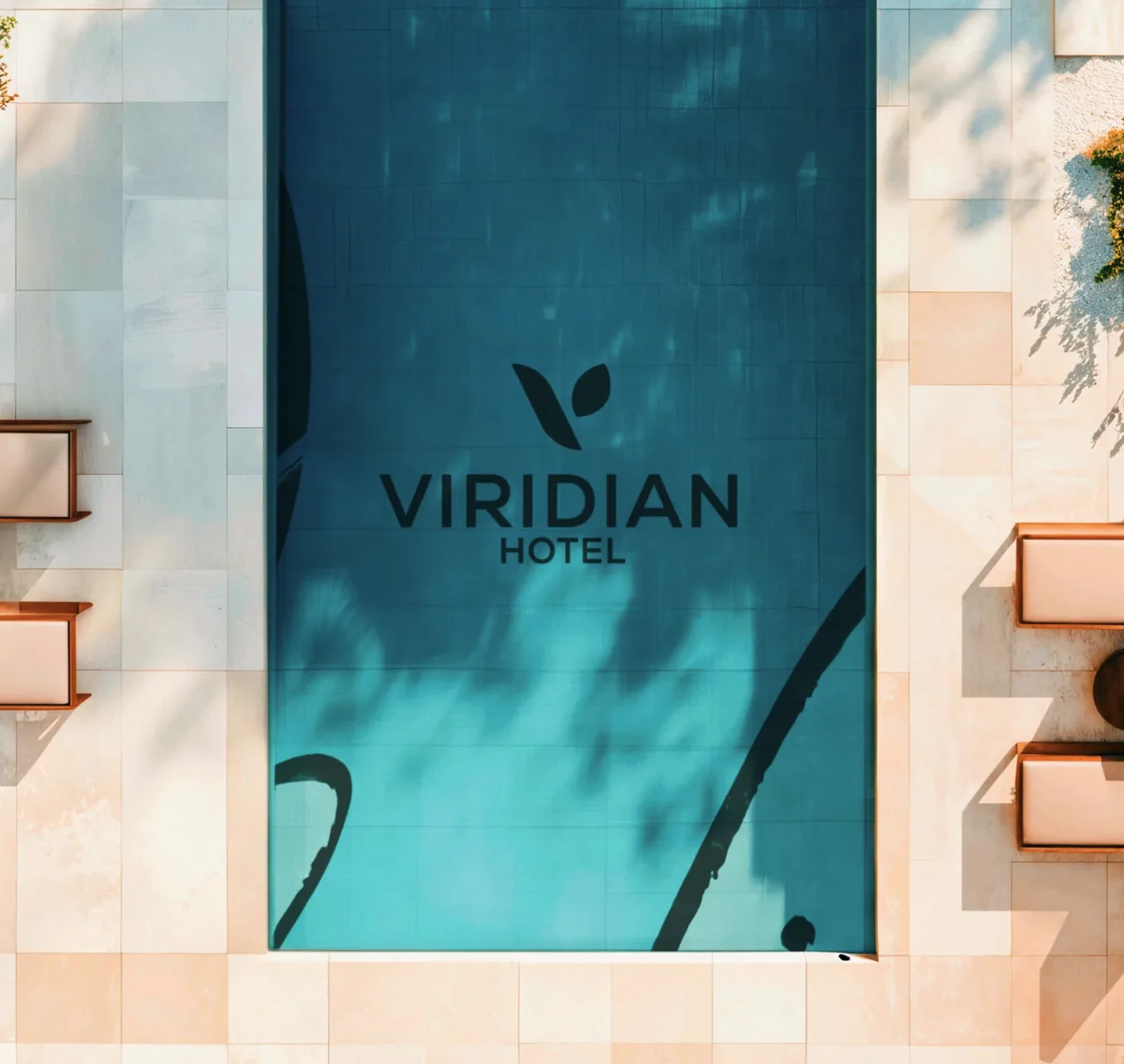 Viridian Hotel logo design and hospitality brand identity by Brandnest